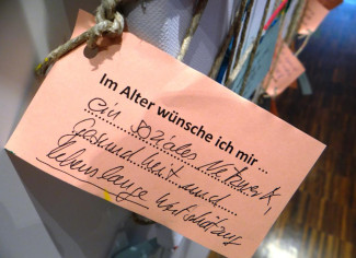 Zettel "Ich wünsche mir lebenslange Gesundheit"